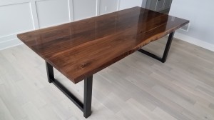 Walnut Faux Live Edge dining table Mn             